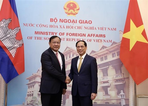 Vietnamese, Cambodian foreign ministers hold talks hinh anh 2