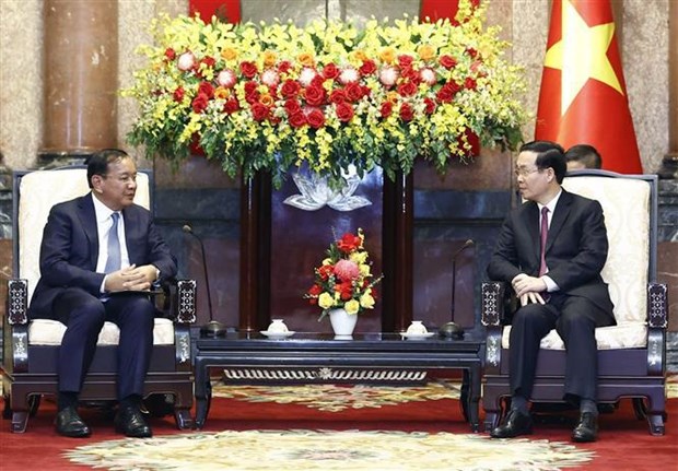 President Vo Van Thuong hosts Cambodian official hinh anh 1