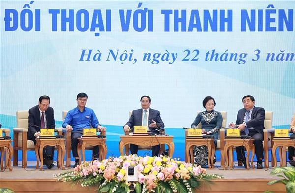 PM chairs dialogue with youngsters nationwide hinh anh 1