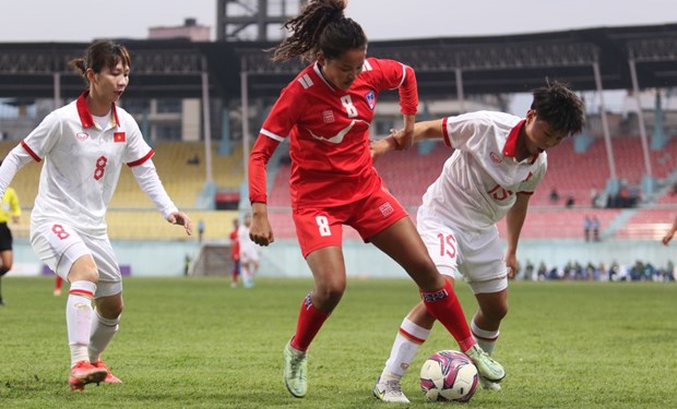 Vietnam win 5-1 over Nepal in Olympic Paris 2024 women's football qualifier hinh anh 1