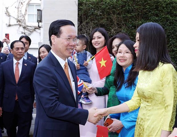 President meets Vietnamese expatriates in UK hinh anh 2