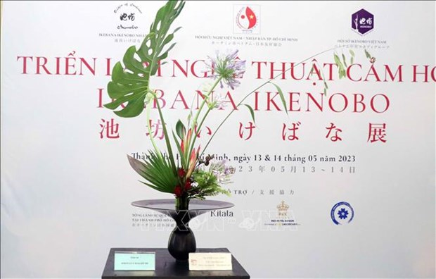 Japanese flower arrangement exhibition opens in HCM City hinh anh 1