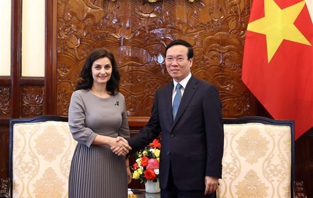 State leader receives outgoing Bulgarian ambassador hinh anh 1