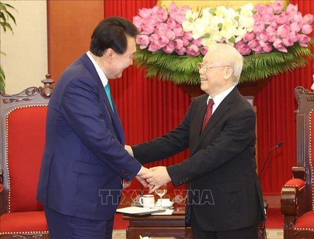 Party General Secretary welcomes RoK President’s visit hinh anh 1
