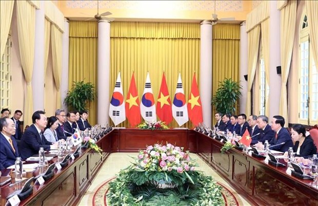 Vietnamese, RoK Presidents hold talks hinh anh 1