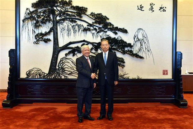 Vietnam Fatherland Front leader meets chairman of Chinese parliament hinh anh 2
