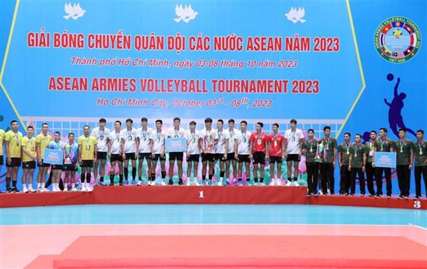 Vietnam triumphs at ASEAN Army Men’s Volleyball Tournament 2023 hinh anh 1