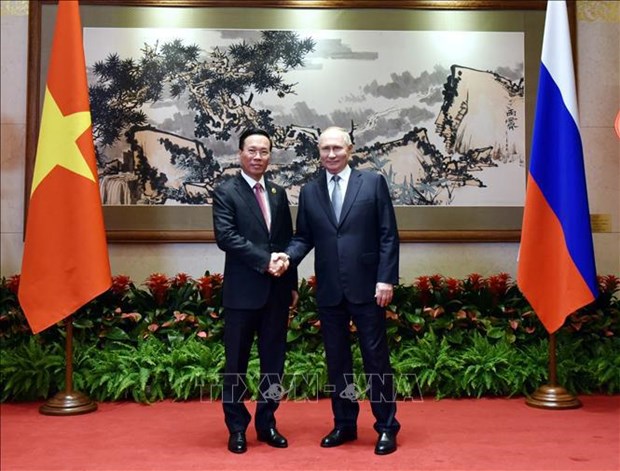 President meets with Russian counterpart in Beijing hinh anh 1