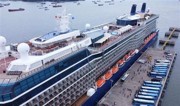Two luxury cruise liners bring nearly 3,400 European, US tourists to Ha Long hinh anh 1