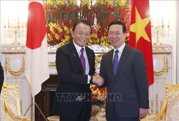 President Vo Van Thuong hosts leaders of Japanese parties, parliamentarians hinh anh 1