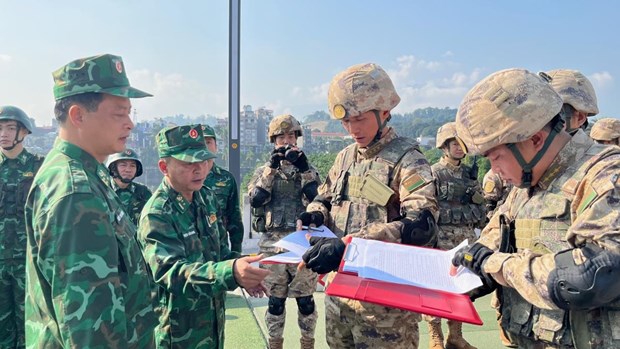 Vietnamese, Chinese border guards join hands in building border of peace, stability hinh anh 1