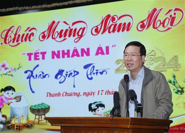 President pays pre-Tet visit, extends wishes to Nghe An province hinh anh 1