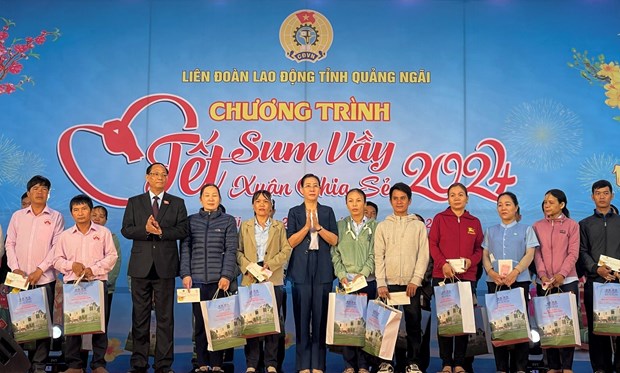 Tet gifts, greetings come to the needy in Hau Giang, Quang Ngai, Binh Thuan hinh anh 2