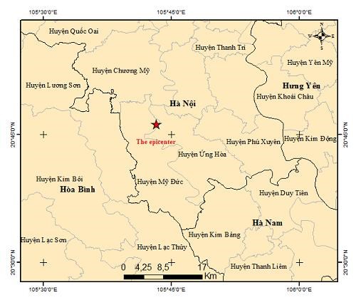 Magnitude 4.0 earthquake reported in Hanoi’s outlying district hinh anh 1