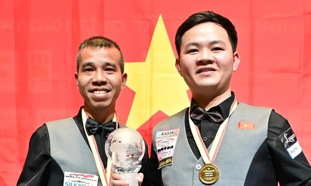 Vietnam makes history at world three-cushion team tournament hinh anh 1