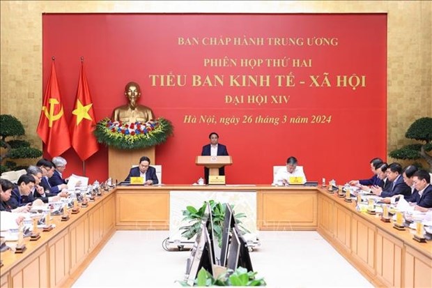 PM chairs 2nd meeting of 14th National Party Congress’s socio-economic subcommittee hinh anh 1