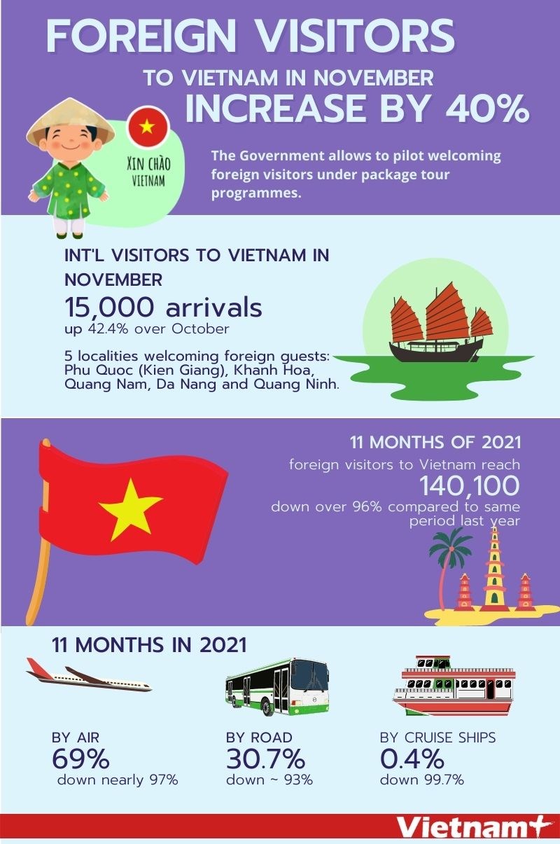 Foreign tourists to Vietnam up over 40 percent in November hinh anh 1