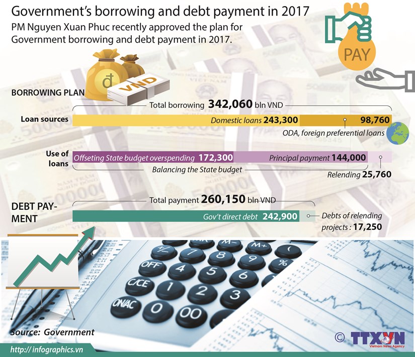 Government's borrowing and debt payment in 2017 hinh anh 1