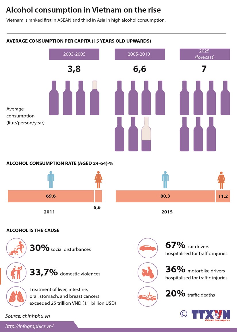 Alcohol consumption in Vietnam on the rise hinh anh 1