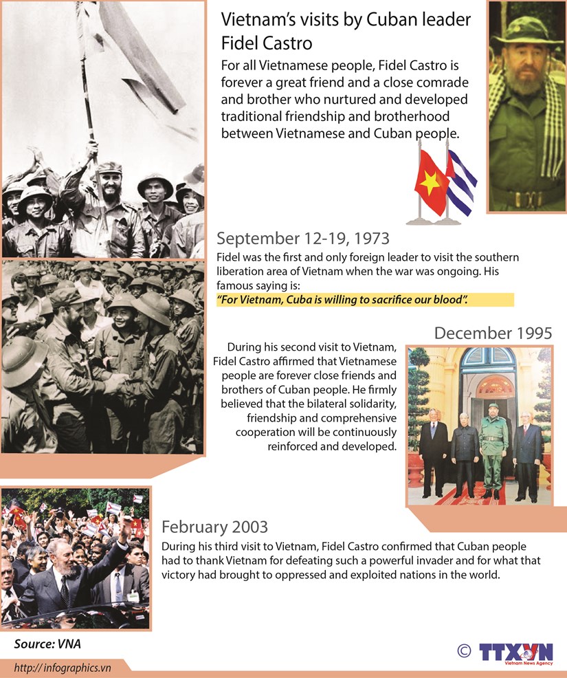 Vietnam's visits by Cuban leader Fidel Castro hinh anh 1