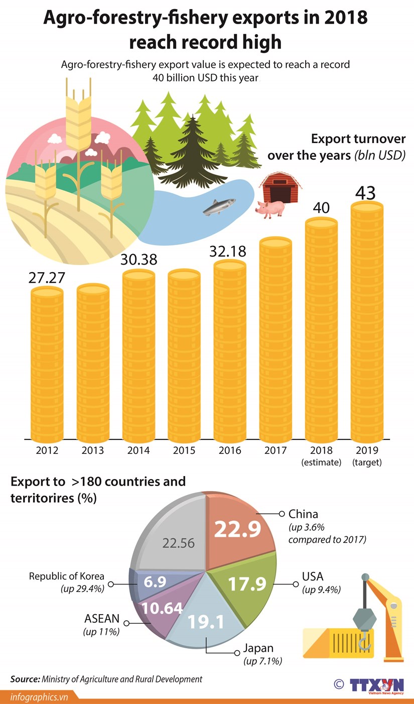 Agro-forestry-fishery exports in 2018 reach record high hinh anh 1
