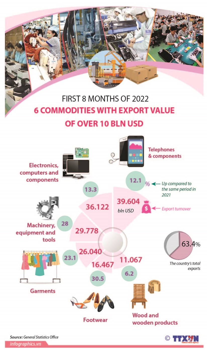 Six commodities with export value of over 10 bln USD hinh anh 1