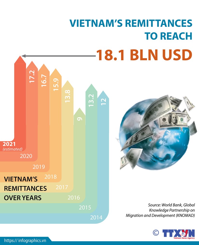 Vietnam’s remittances to reach 18.1 bln USD hinh anh 1