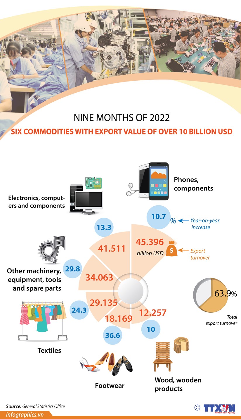 Six commodities with export value of over 10 bln USD hinh anh 1
