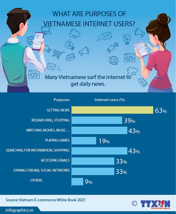 What are purposes of Vietnamese internet users? hinh anh 1